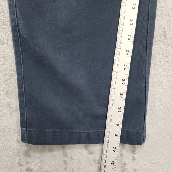 LL Bean Pants Womens 16 Blue Classic Fit Cotton High Rise Straight Leg Trousers - Picture 10 of 12